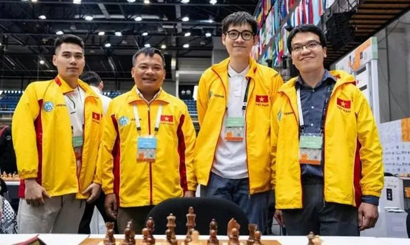 Lê Quang Liêm trong màu áo đội tuyển cờ vua Việt Nam